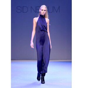 Sid Neigum Draped Halterneck Maxi Gown